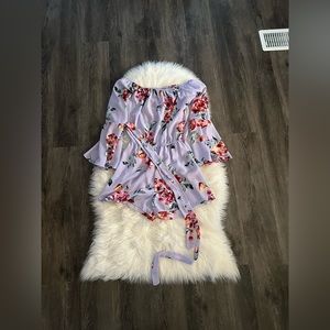 Purple romper with flowers